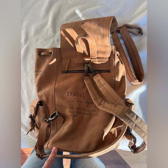 Leather travel backpack ONE OF A KIND - Picture 4 of 13